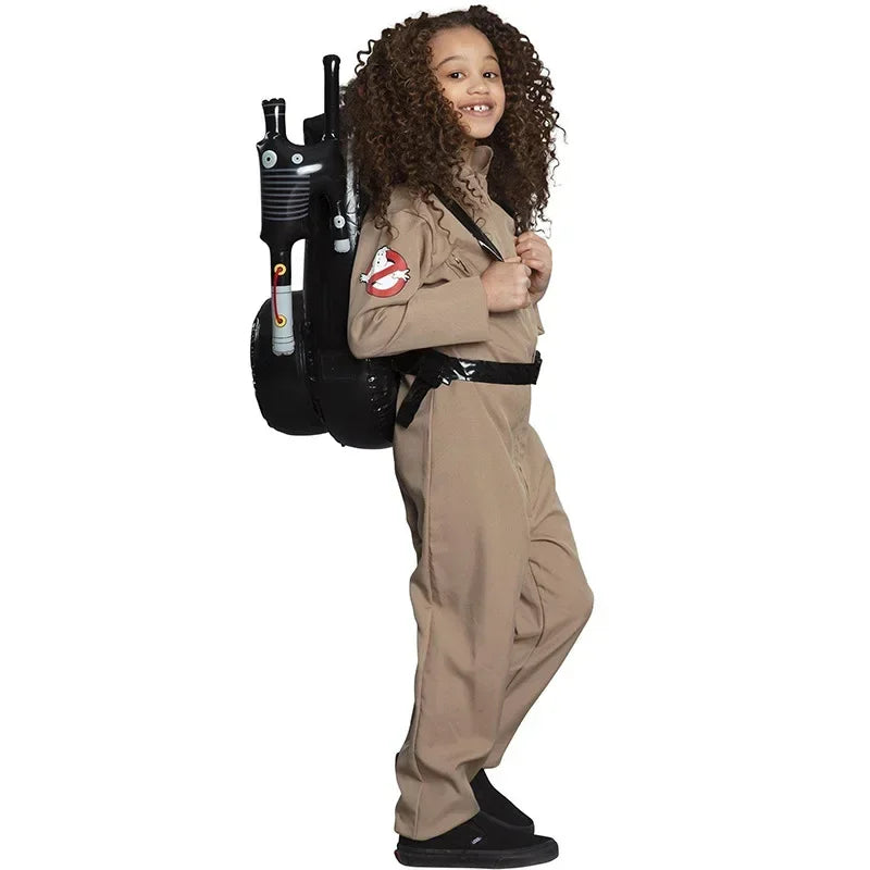 Halloween Father Paranormal Cleanup Team Costume Theme Costume Halloween Uniform Jumpsuit Bag Ideal - C / Adult 190