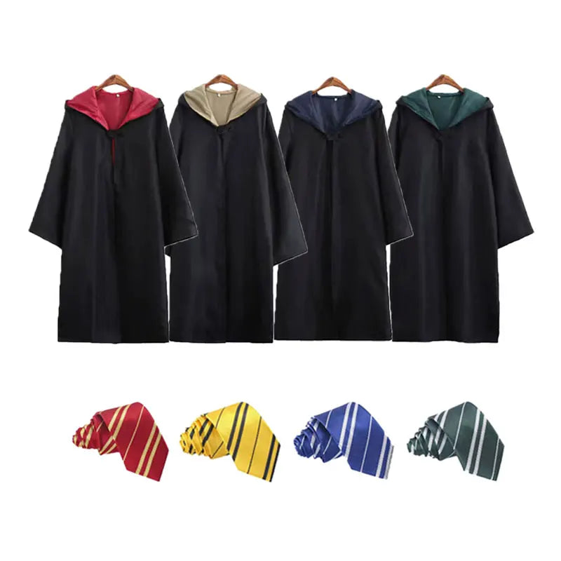 Costume Haloween Haliday Costume Magic Robe Cloak with Tie Kids Adult Uniform Outfit - Blue robe only / Kids 125
