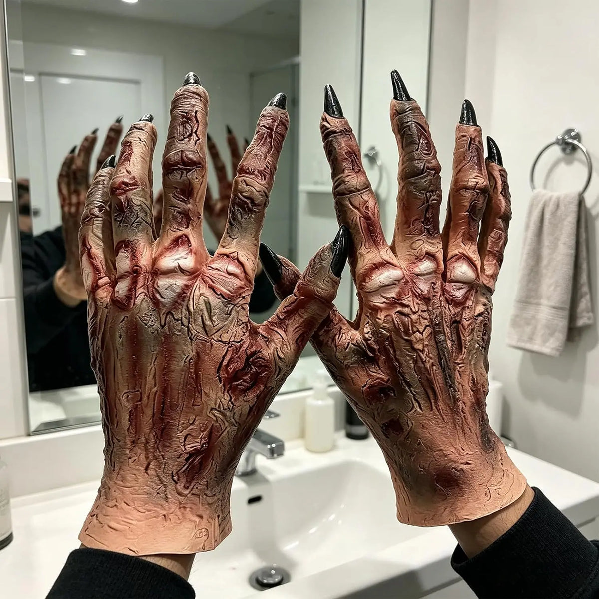 Halloween Zombie Mummy Skeleton Latex Gloves - view 4