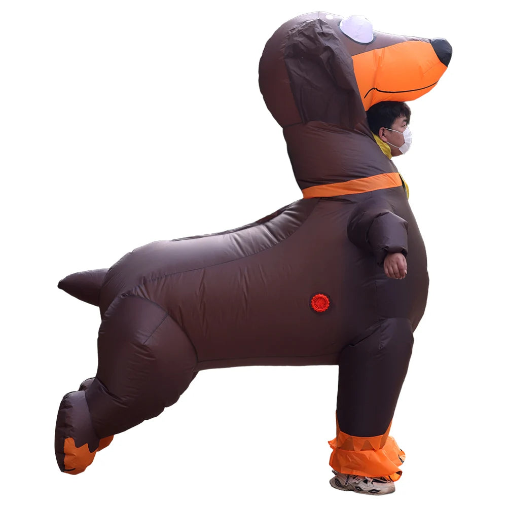 Cartoon Animal Character Inflatable Costume - Adult Cute Unique Standing Shark Inflatable for Halloween Christmas Party Play