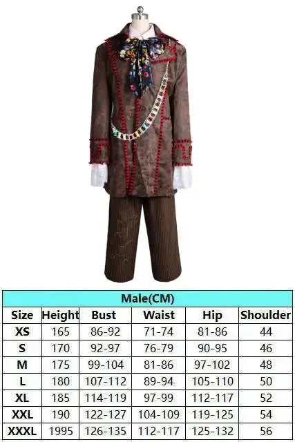 Mad Costume Hatter Costume Fantasy Movie Costume Adult Men Disguise Coat Pants Outfits - Female Style / L