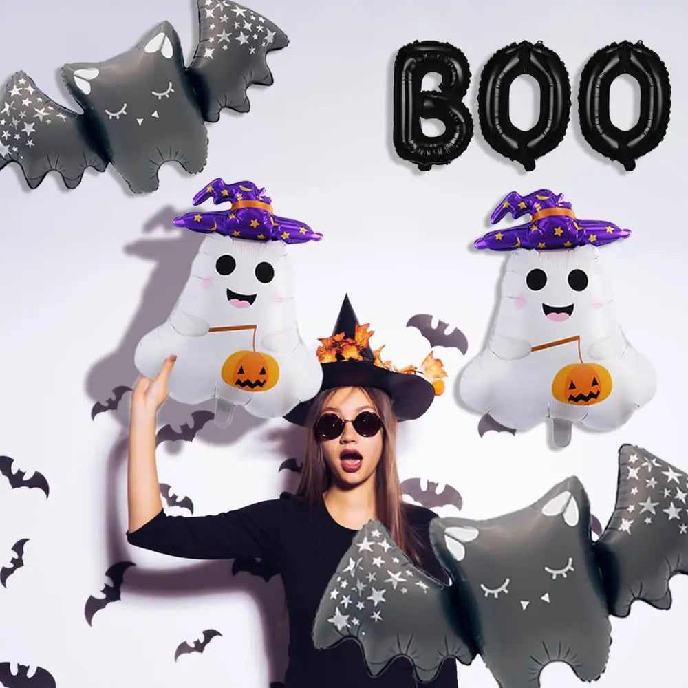 9PCS BOO Halloween Aluminum Foil Balloon Set Halloween Ghost Haunted House Birthday Party Decoration - product image 4