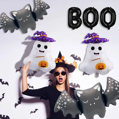 9PCS BOO Halloween Aluminum Foil Balloon Set Halloween Ghost Haunted House Birthday Party Decoration - product image 4