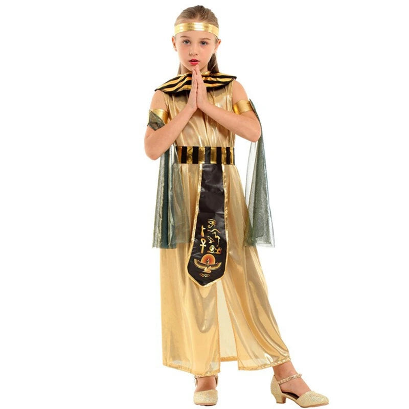 Kids' Egyptian Masquerade Golden Princess Costume