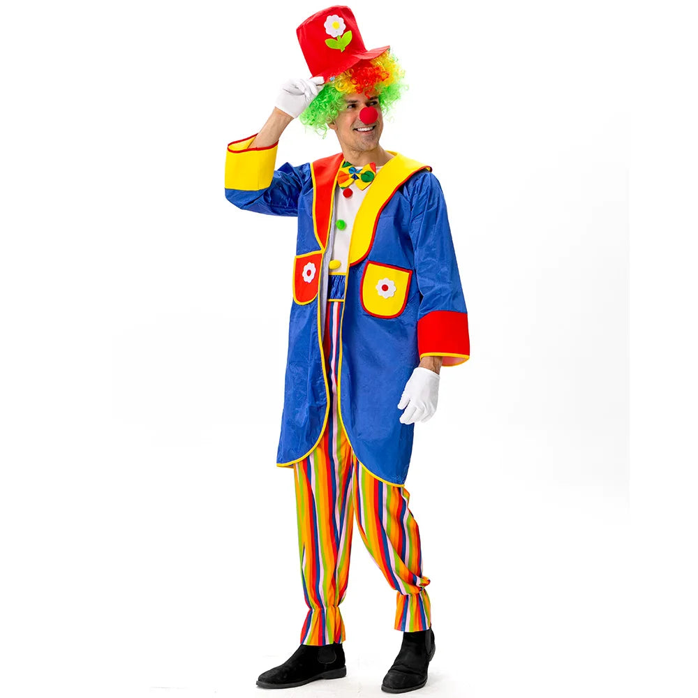 New Adult Men's Clown Costume Halloween Cosplay Clown Dress Up Circus Clown Performance Costume Full Set of - product image 9