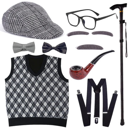 Halloween Costumes 100 Days of School Old Man Costume Accessories Grandpa Costume Outfit - View 6