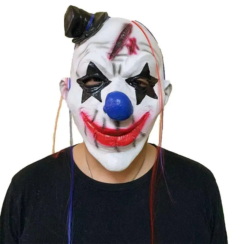 Halloween Various Clown Mask Costume Mask Latex Masks Helmet NPC Prank Scare Headgear Bar - Style8