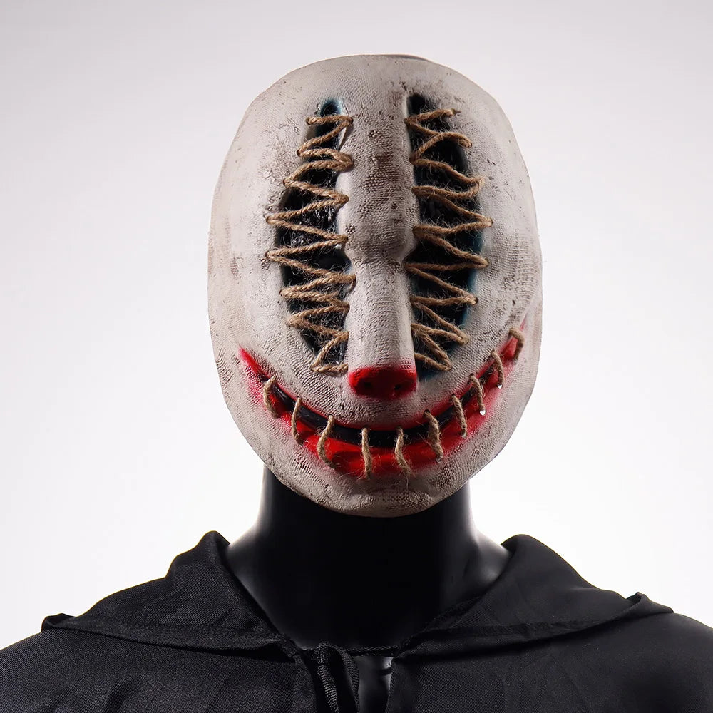 Halloween Joker Mask Costume Scary Killer Clown Half Face Latex Helmet Costume Props - View 3