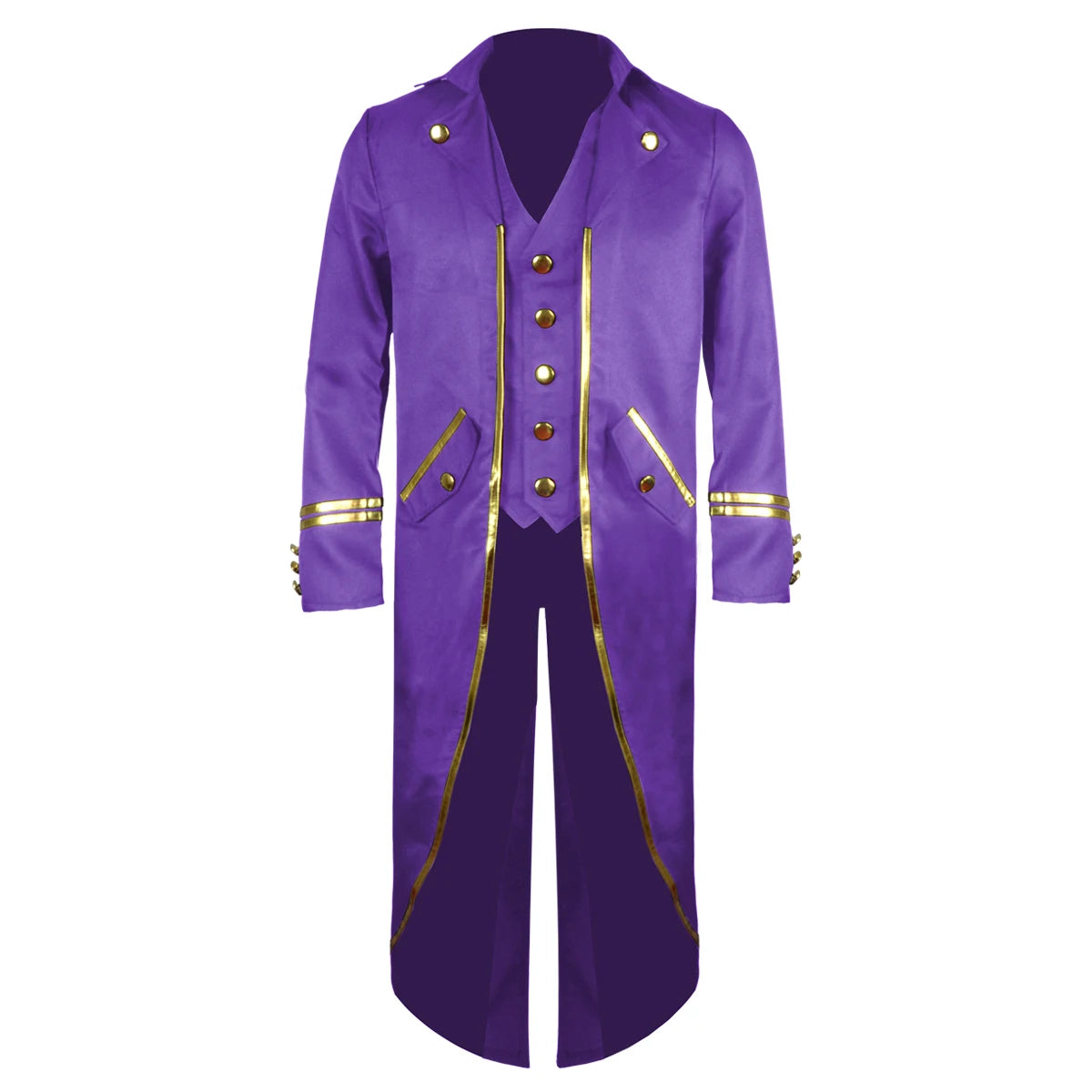Men's Medieval Tuxedo Vintage Mid-Length Punk Gilt Stage Halloween Costume - product image 10
