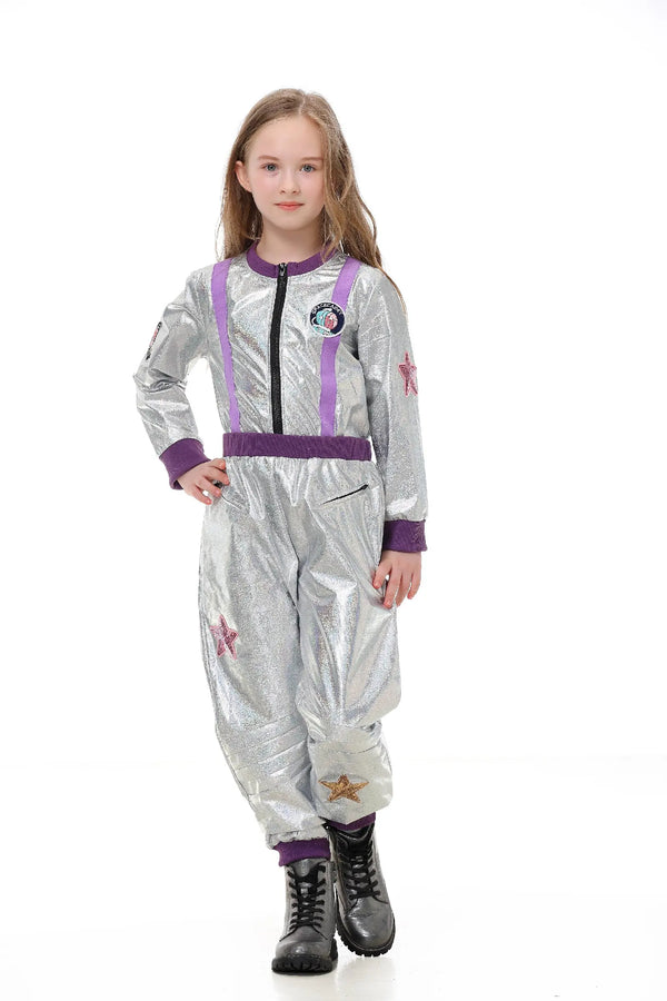 Kids Blue Purple Halloween Astronaut Full Outfit Carnival Bar Club Stage Daily Party Matching Cosplay - product image 1