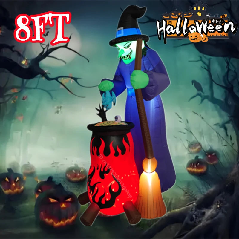 2.4M/8FT Halloween Witch Inflatable Decoration with LED Lights for Halloween - product image 1