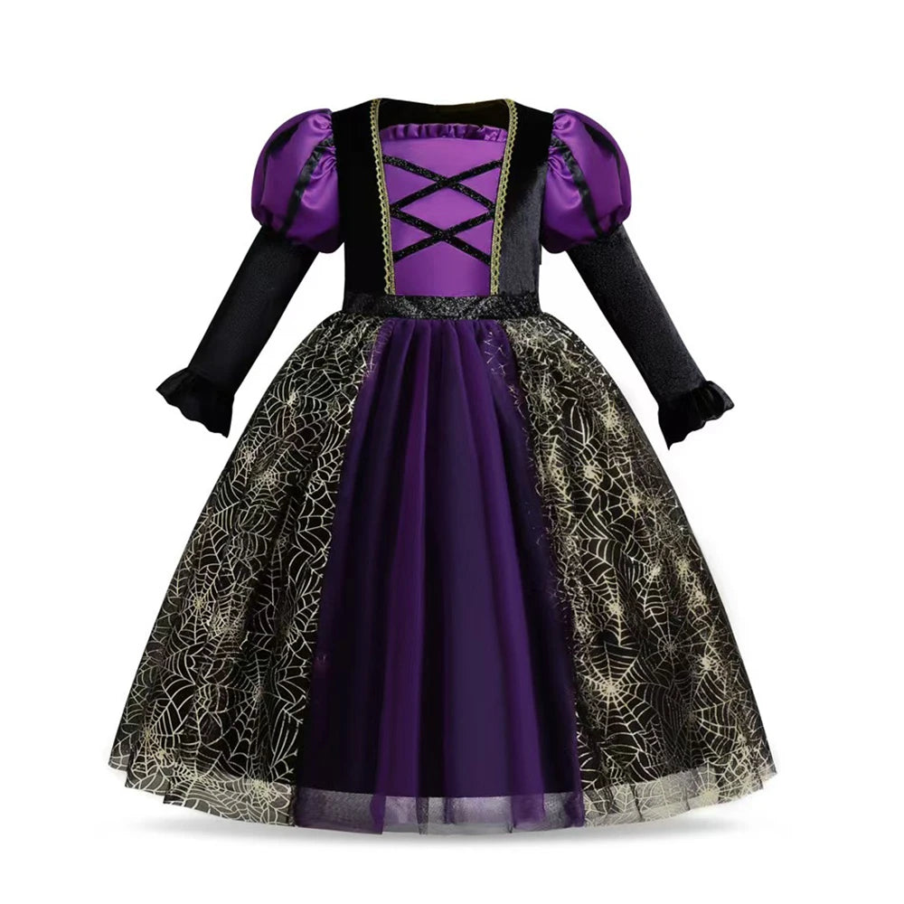 Black Witch Costume for Girls | Long-Sleeve Halloween Dress