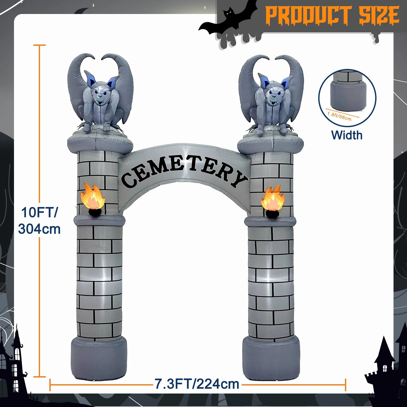 10FT Halloween Inflatables Outdoor Decorations, Halloween Inflatable Archway Blow Up Yard Decorations, Outdoor Lawn Decor