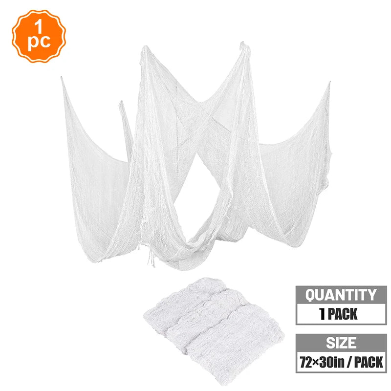 Creepy Cloth Spooky Halloween Decoration White Black Gauze Window Door Cover - product image 8