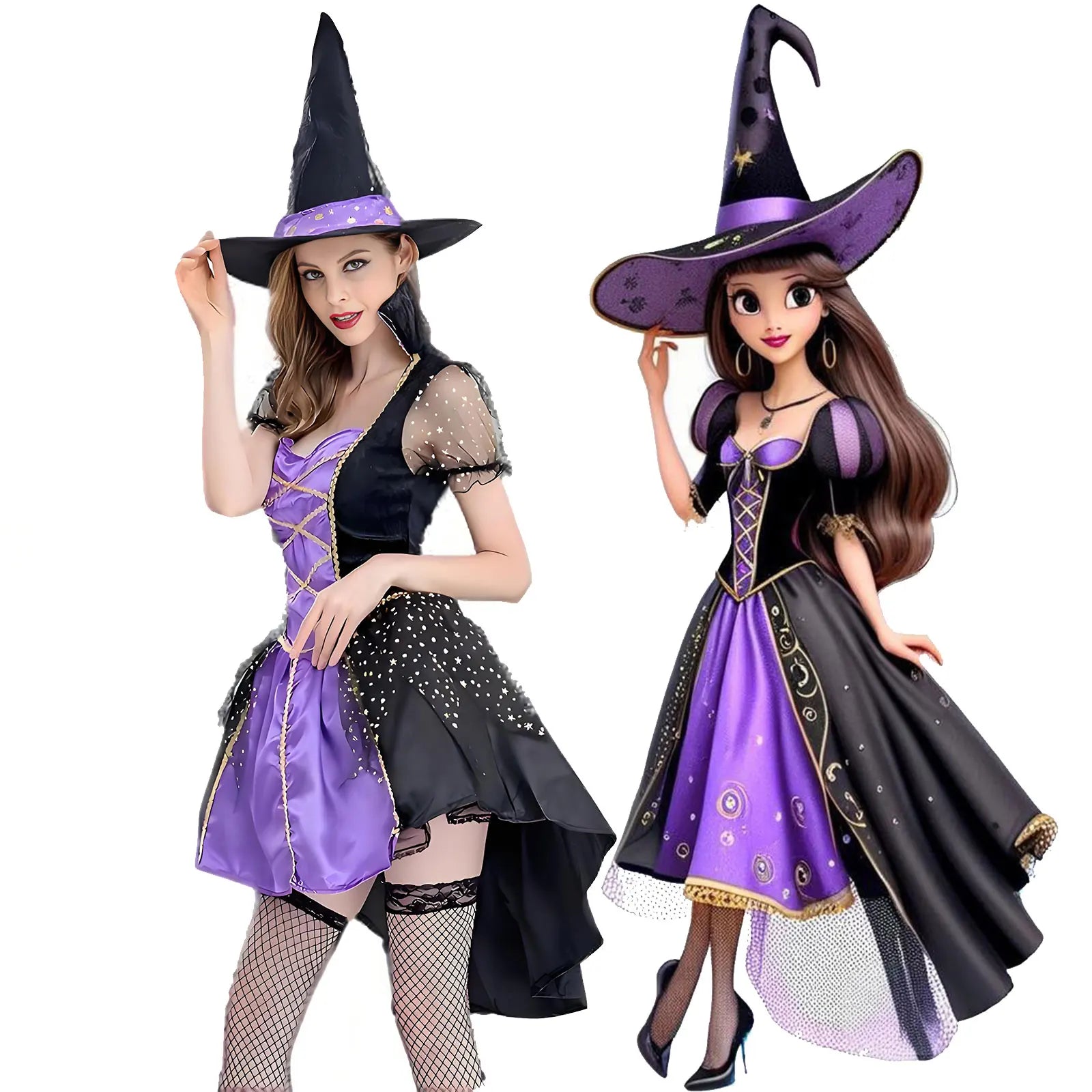 Women's Witch Queen Magic Easter Demon Vampire Bride Death Halloween Costume