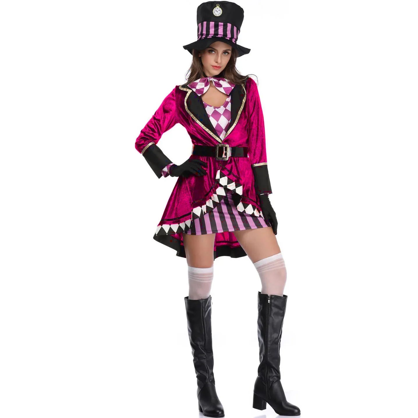 Halloween Alice in Wonderland Clock Madhatter Alice Sorceress Costume Halloween Adult Role-playing Costume - product image 6