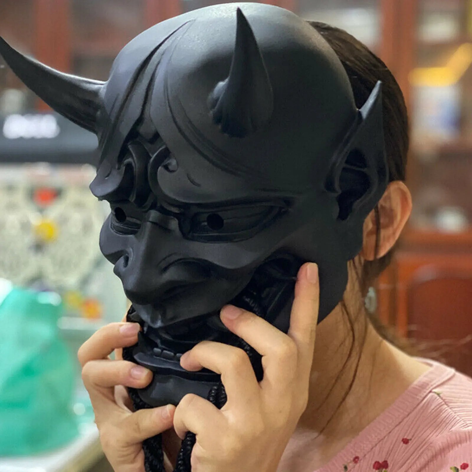 Japanese Scary Sealed Prajna Devil Hannya Noh Kabuki Demon Oni Samurai Monster Halloween Masquerade Mask - product image 2