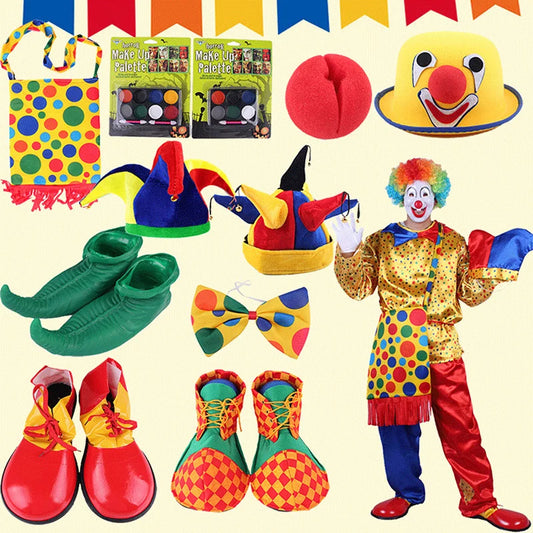 Clown Hat Clown Bow Tie Backpack Clown Oil Color Glasses Clown Wig Clown Mask Clown Shoes - glasses