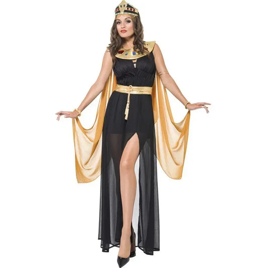 Gold Sexy Egyptian Cleopatra Costume Suit Ladies Cleopatra Roman Toga Robe Greek Goddess Fancy Dress Costume Outfits