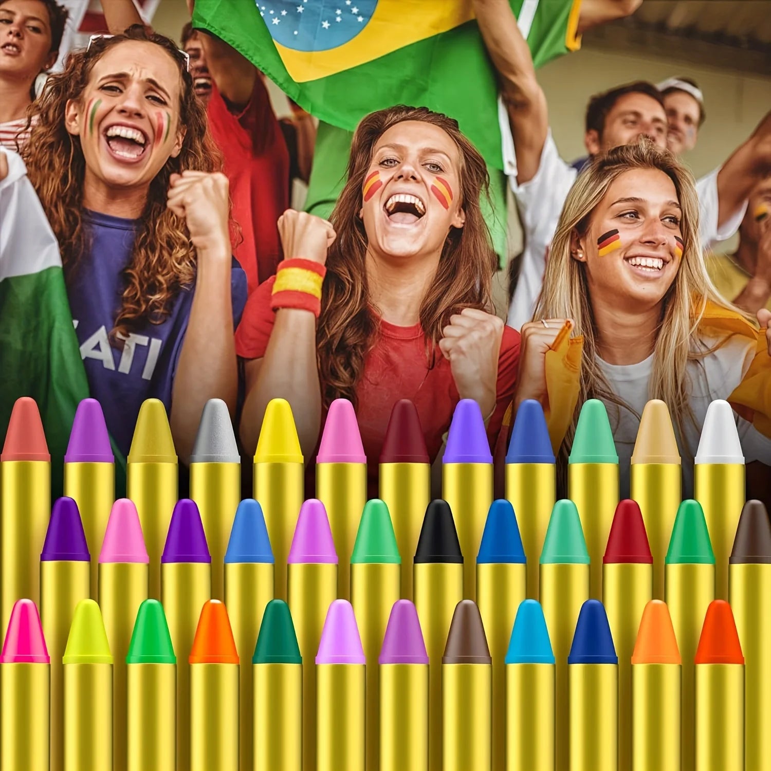 16-Piece Face & Body Paint Crayon Halloween Makeup Kit