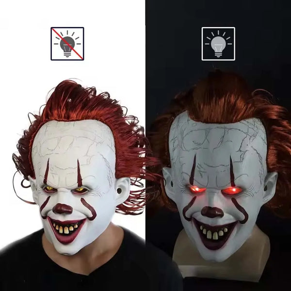 Luminescent Horror Clown Mask - Halloween Costume Accessory