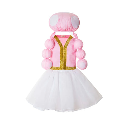 Kids' Mushroom Hat Pink Red White Costume - alternate view 14