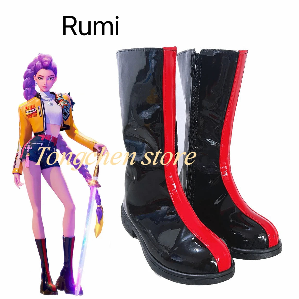 Children Cosplay Performance Costume Shoes K-POP Rumi Group Concert Halloween Mira Zoey Boots Shoes - product image 1