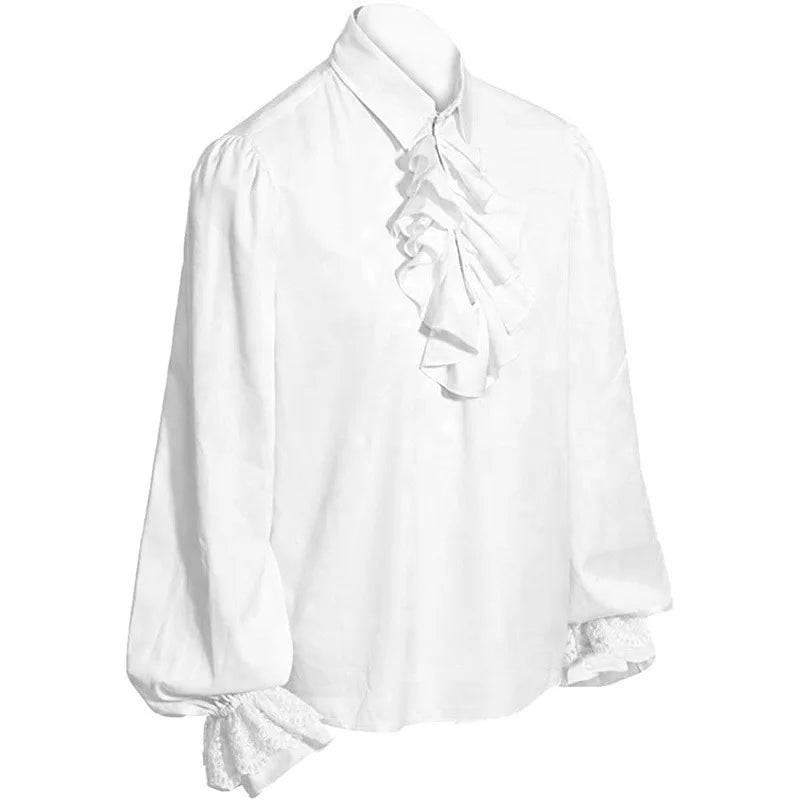 Vampire Renaissance Victorian Steampunk Ruffled Medieval Halloween Costume - red / M