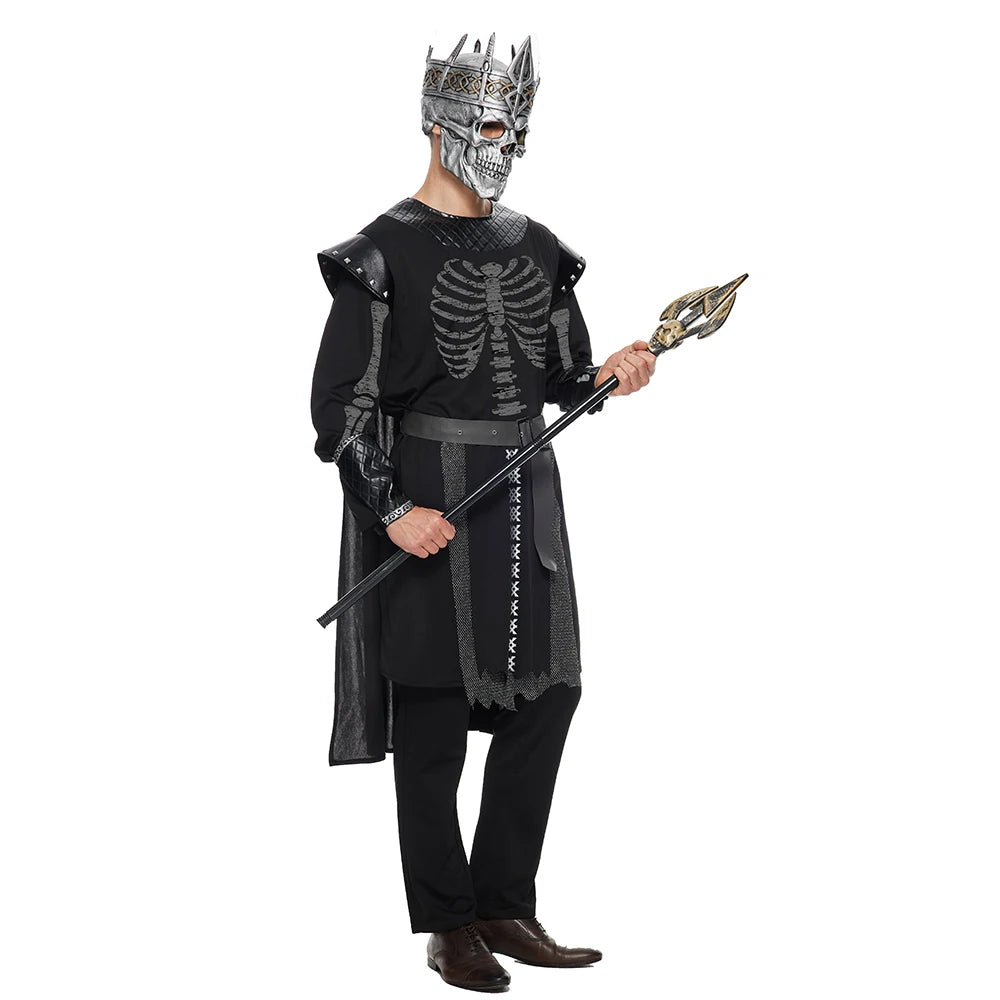 Eraspooky Men Skeleton King Costume Halloween Costumes Skull Death DevilCosplay