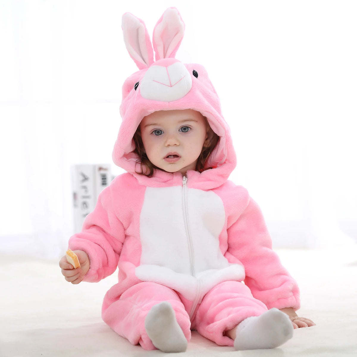Dinosaur Winter Baby Romper Kigurumi Costume Flannel Hooded Bodysuit Pajamas Animal