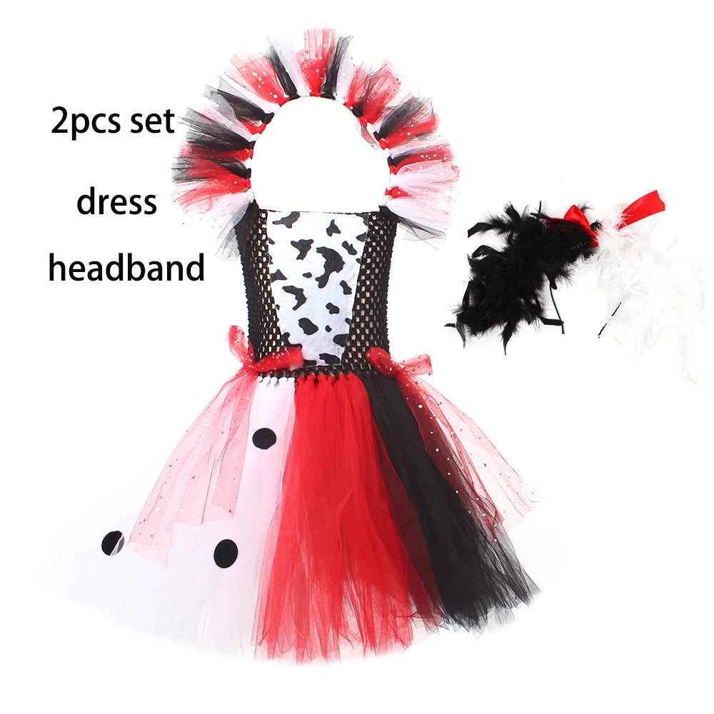 Girls Cruella-Inspired Black & White Tutu Costume