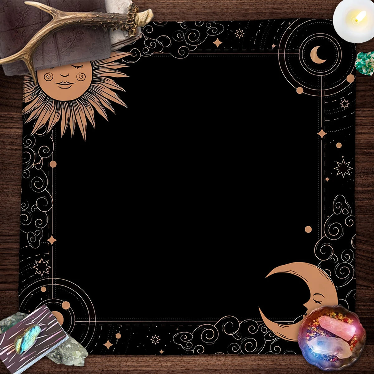 Sun & Moon Celestial Tarot Altar Cloth