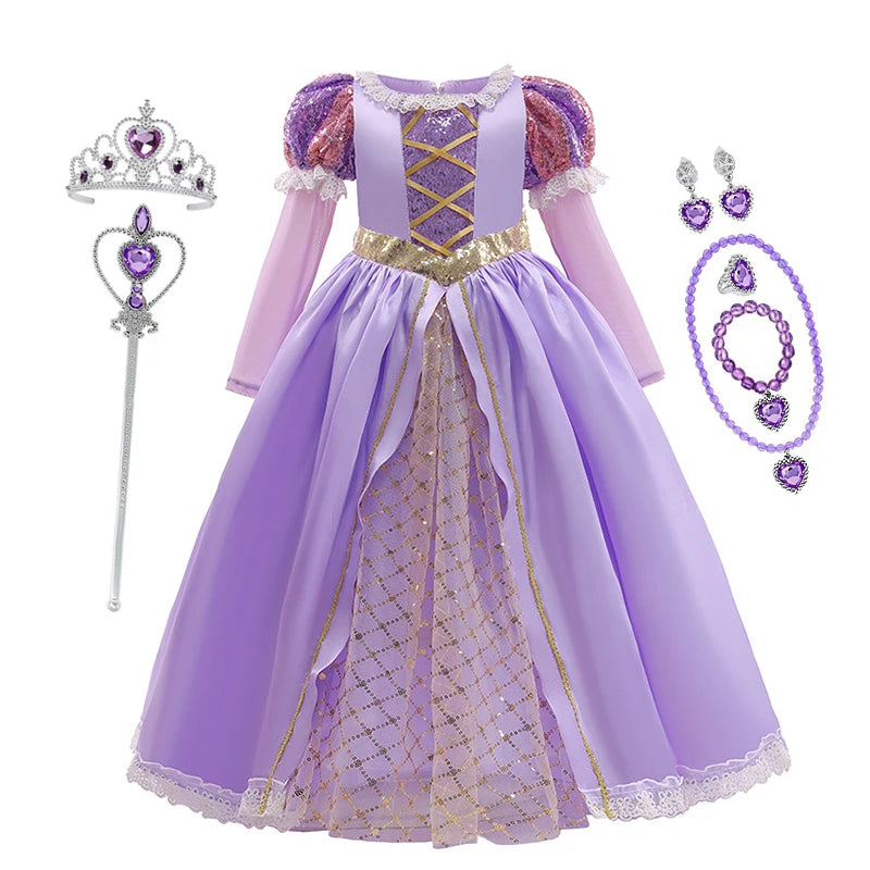 Rapunzel-Inspired Princess Costume for Girls | Fairy-Tale Gown