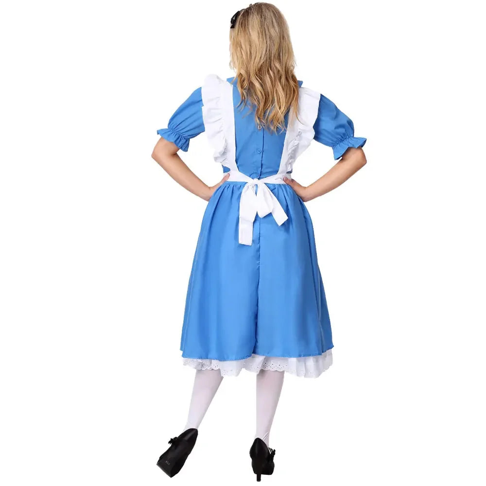 Halloween Dress Up Blue Maid Uniform COS Anime Costumes Alice in Wonderland - product image 4