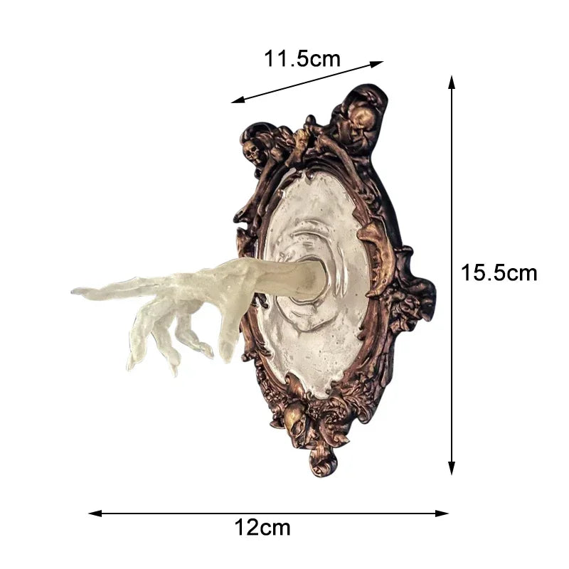 Gothic Devil Hand Wall Decor, Luminous Ghost Mirror Photo Frame, Spooky Halloween Ornament & Craft Gift - product image 8