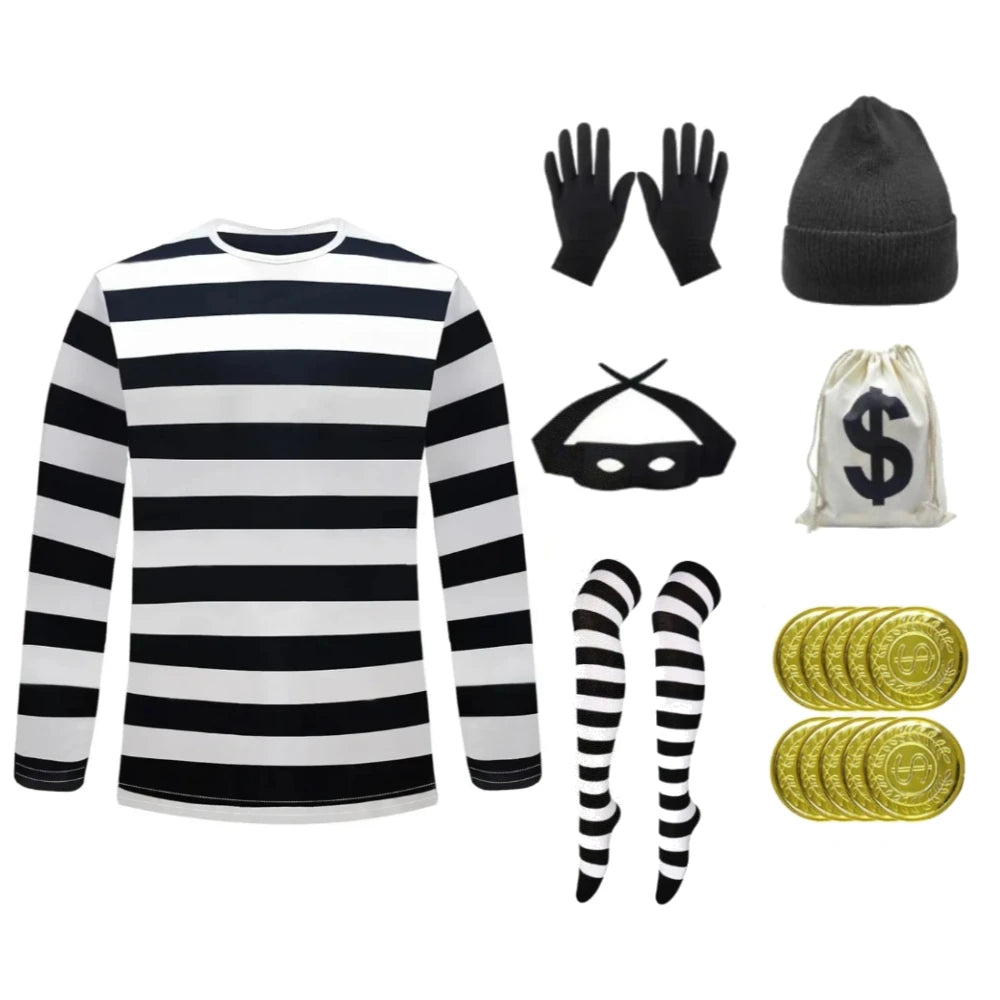 7Pcs Movie Robber Cosplay Costume Thief Bank Robber Accessories Set - view 8