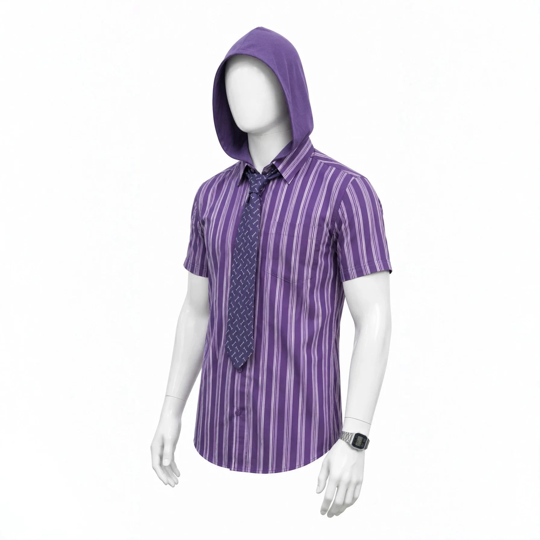 He Man Skeletor Cosplay Costume With Mask Hooded Cape Shirt Watch Tie Daily Commuter Workwear Outfit Men Halloween Carnival Cos
