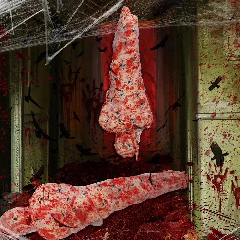 Halloween Decoration Hanging Corpse Scary Dead Body Props Bloody Inflatable Cocoon Outdoor Halloween Yard - product image 1