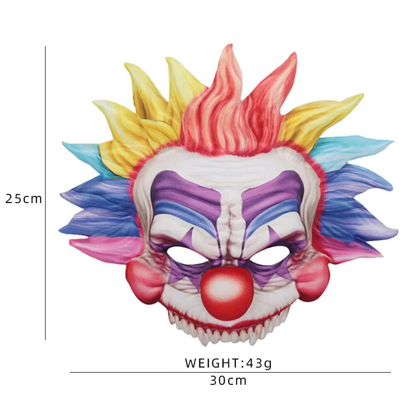 Halloween Evil Laughing Clown Mask Costume Scary Joker Half Face Masques Pharaoh of Egypt - View 6
