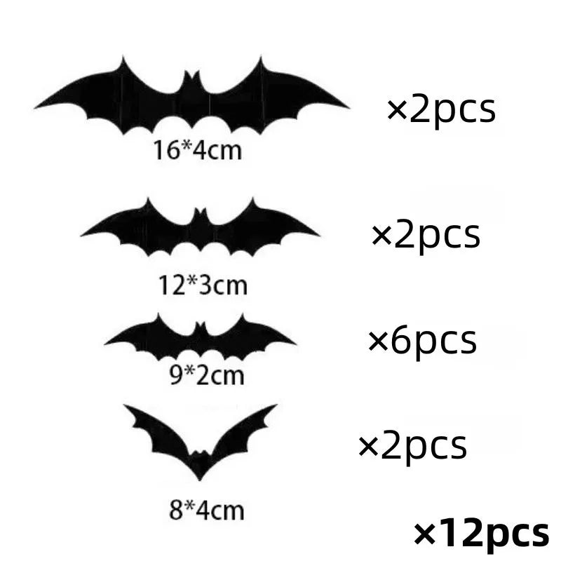 3D light-up Halloween bat wall decorations with purple LED glow