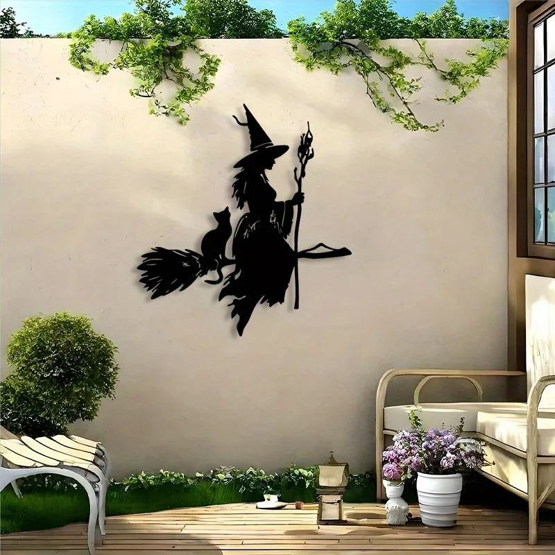 2D Flat Halloween Witch Wall Decor, Festive Party Home Accent - product image 6