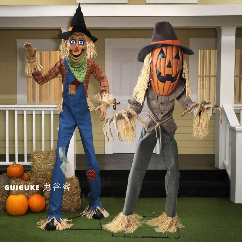 Decoration Large Electric Skull Sensing Sound Ghost Witch Pumpkin Man