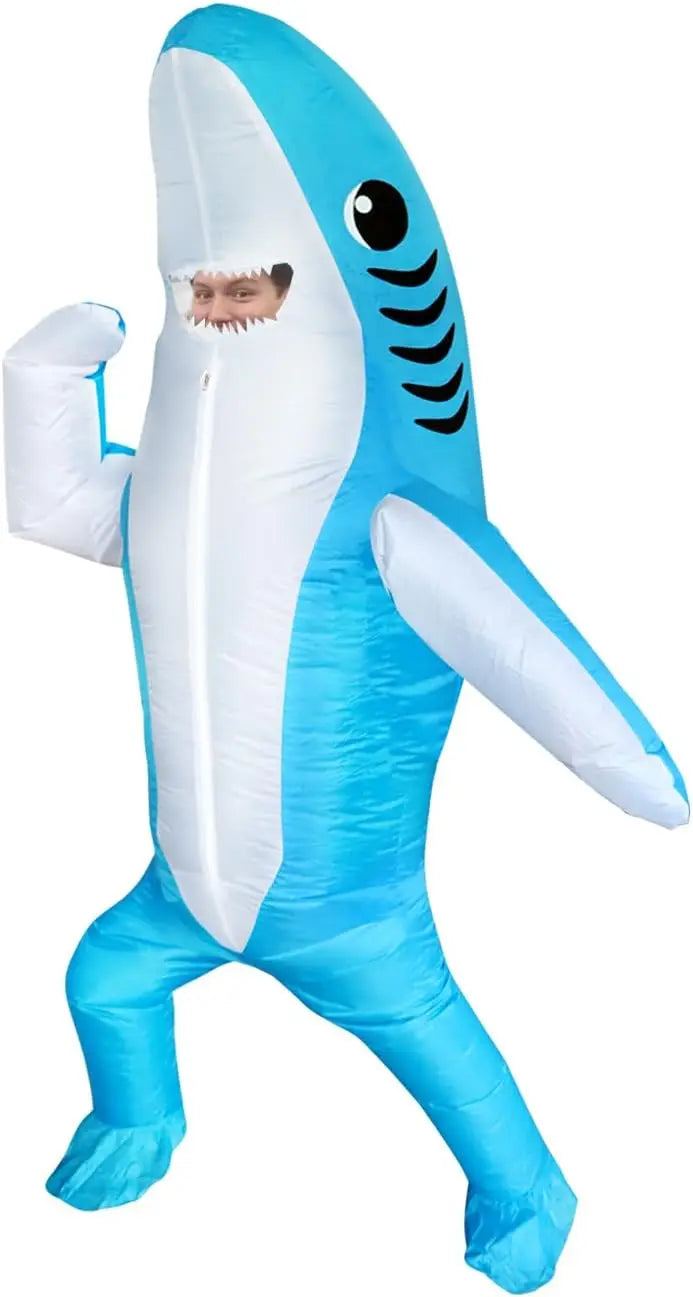 Inflatable Shark Costume Air Blow Up Jaws Jumpsuit for Adult Kids Halloween Carnival Funny Carcharias Suit - product image 7