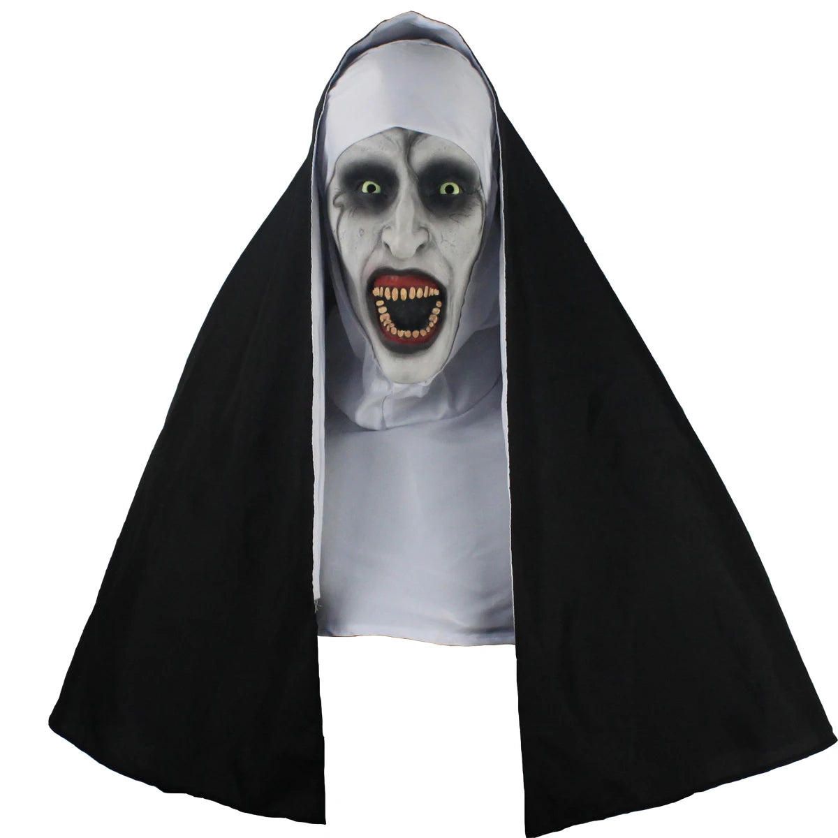 Horror the Nun Mask Costume Scary Bloody Demon Ghost Face Latex Masks with Headscarf - View 2
