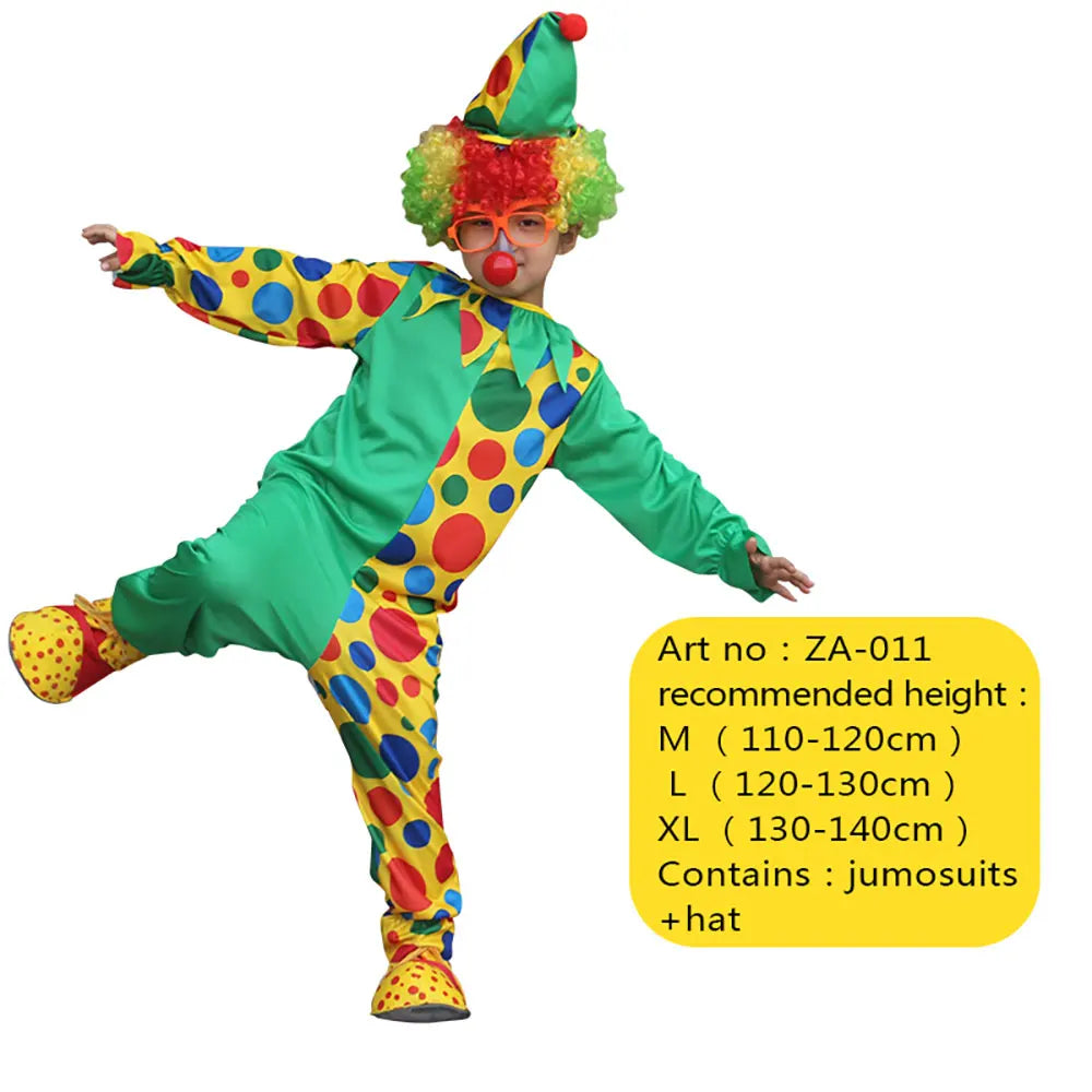 Circus Clown Costumes Kids Costumes Jumpsuits Hats - ZA-009 / M