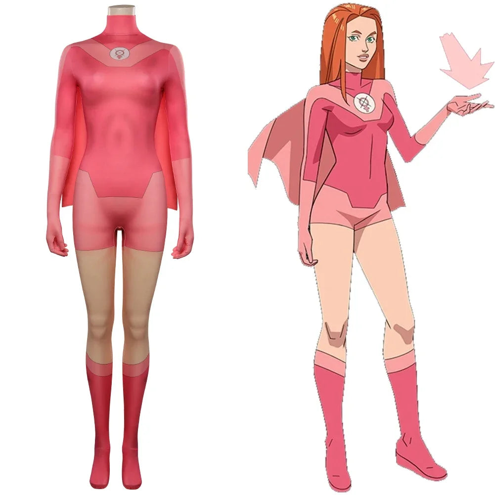 Atom Eve-Inspired Superhero Costume for Women | Bodysuit & Cape
