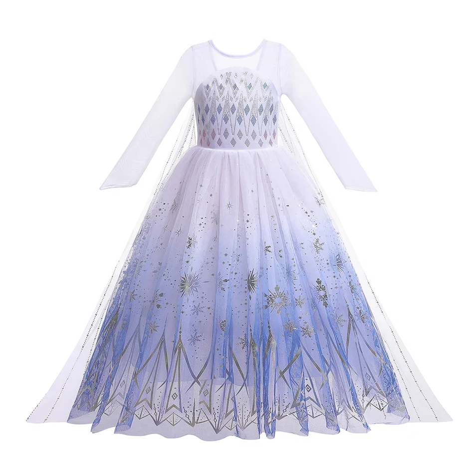 Kids' Princess Long-Haired Tower Princess Snow Kingdom Princess Ice Queen Princess Birthday Costume - alternate view 29