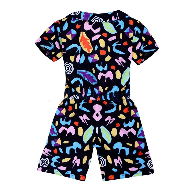 Kids Retro 1980s Drama-Inspired Costume – Short-Sleeve Jumpsuit
