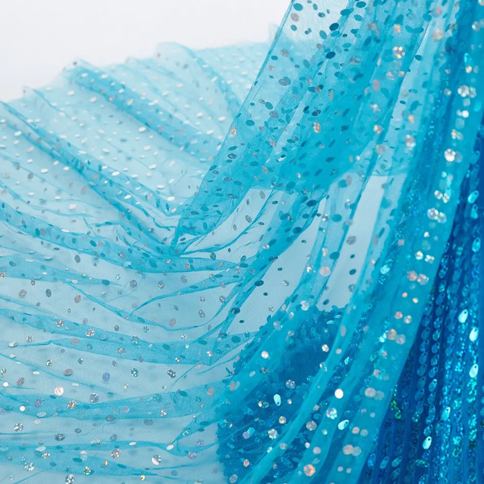 Ice Queen Princess Halloween Costume for Kids - Blue Sequin - product image 4