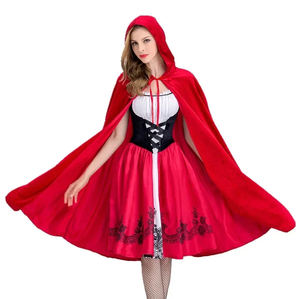 Adult Red Hooded Fairytale Costume Cape